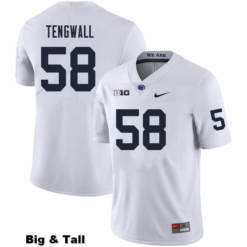 NCAA Nike Men's Penn State Nittany Lions Landon Tengwall #58 College Football Authentic Big & Tall White Stitched Jersey TPB7698SN
